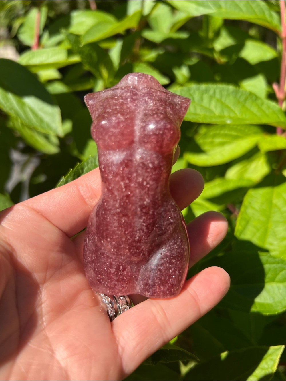 Strawberry (1) quartz lady body carving | crystal